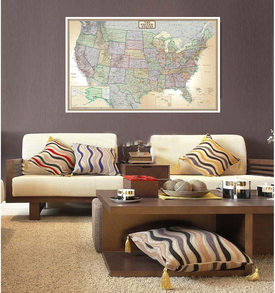 48x70 United States Executive Wall Map - Laminated