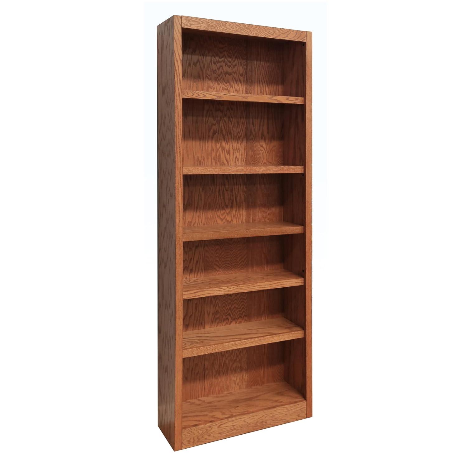 Concepts in Wood 6 Shelf Wood Bookcase, 84 inch Tall - Espresso Finish