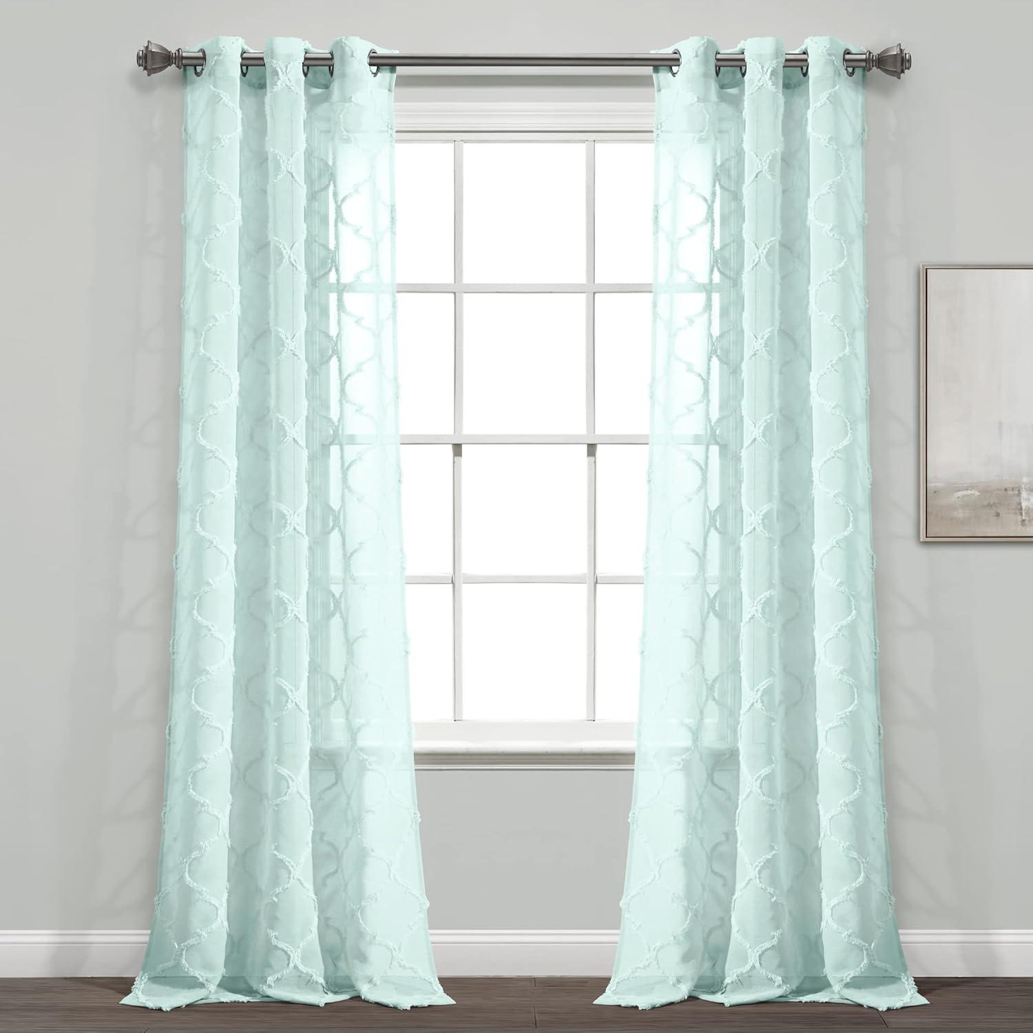 Lush Decor Avon Trellis Sheer Polyester Sheer Curtain Pair (Set of 2)