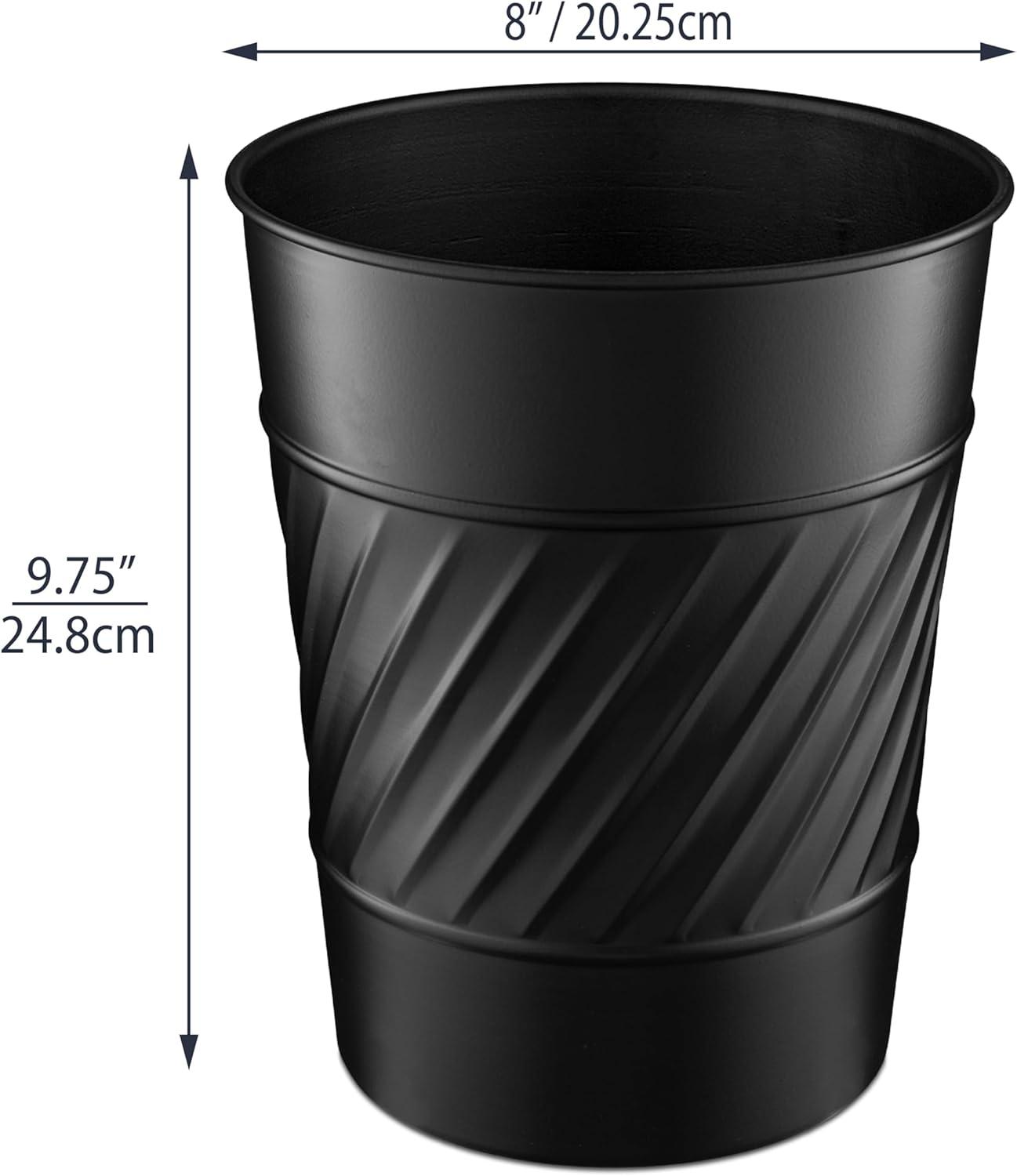 Monarch Abode Geometric Embossed Metal 1.7 Gallon Waste Basket