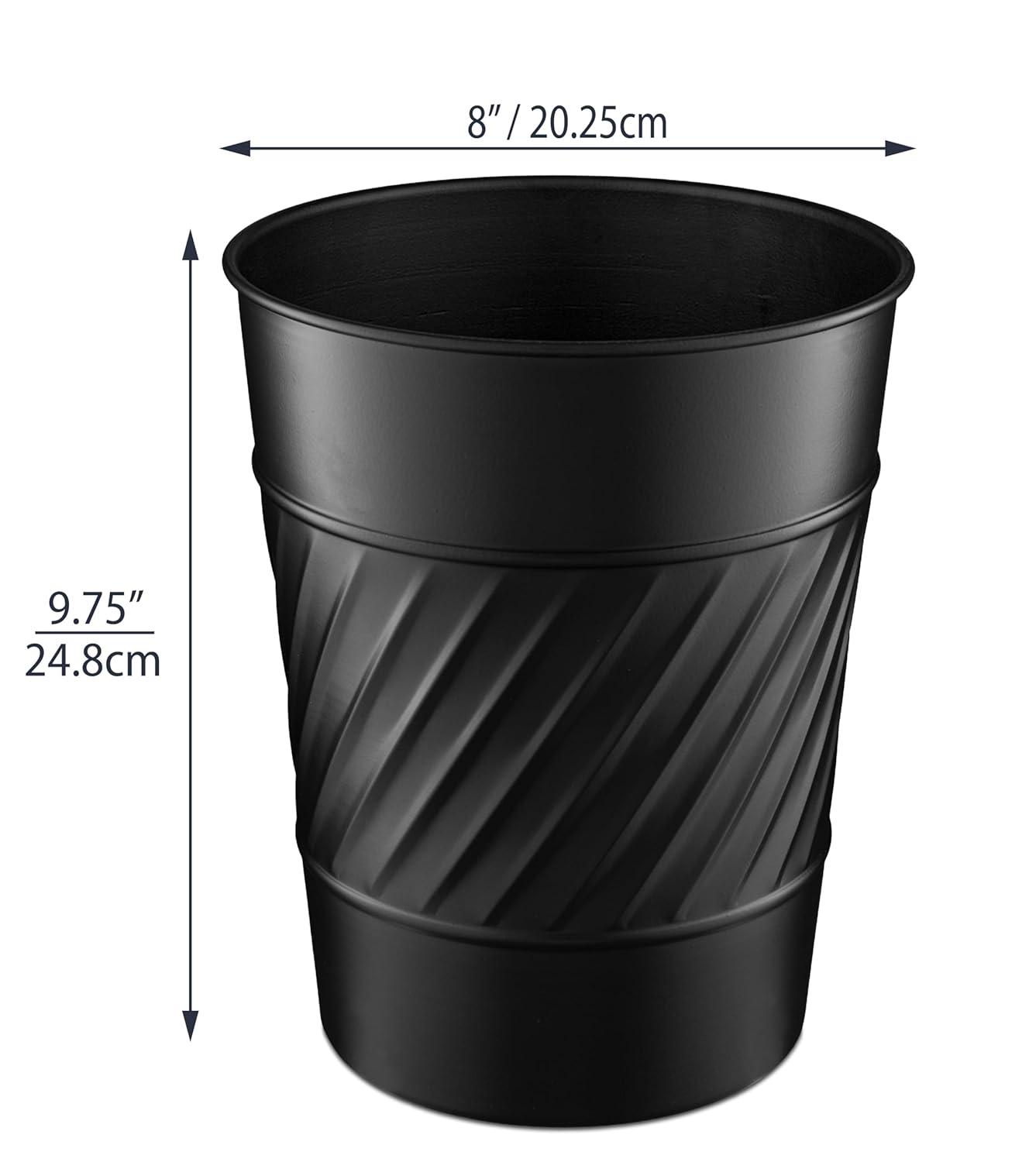 Monarch Abode Geometric Embossed Metal 1.7 Gallon Waste Basket