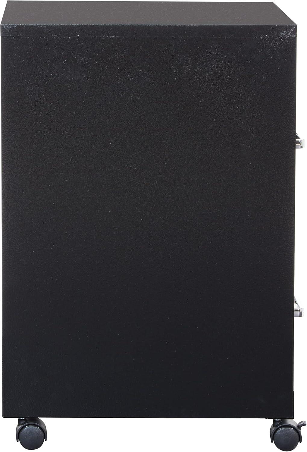 2 Drawer Mobile Locking Metal File Cabinet in Black
