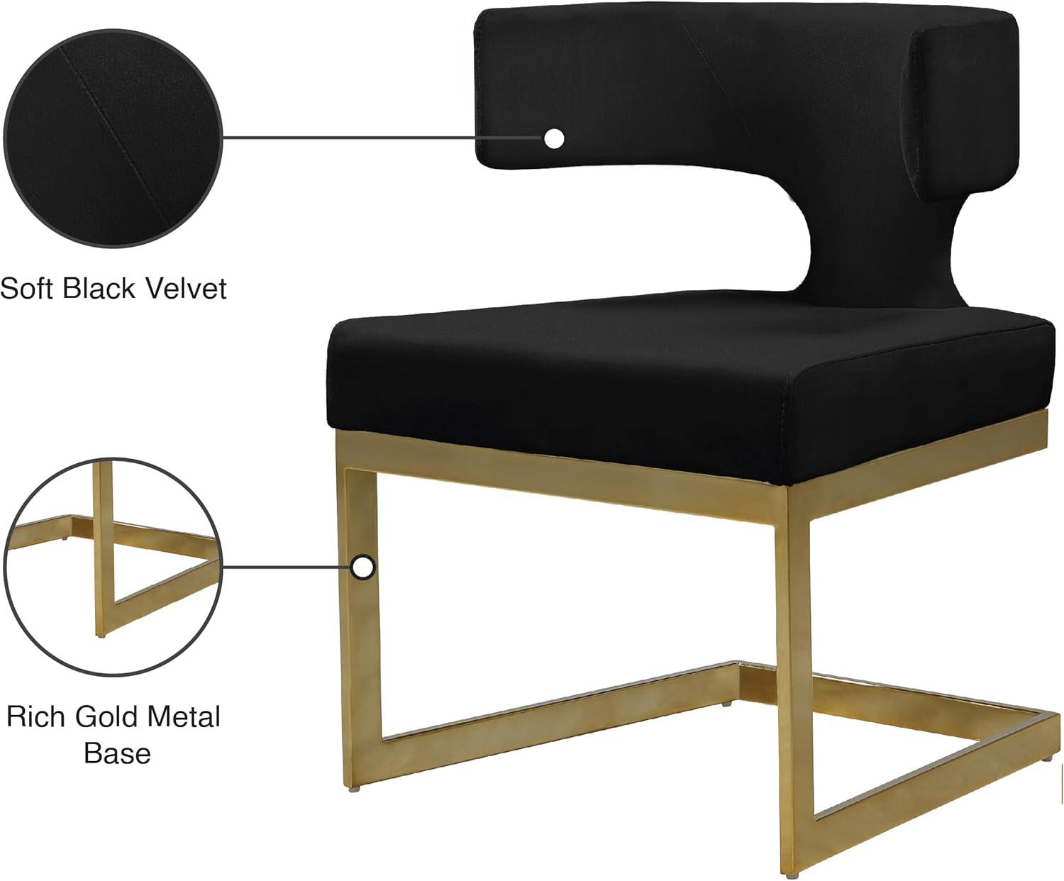 Meridian Furniture Alexandra Black Velvet Dining Chair
