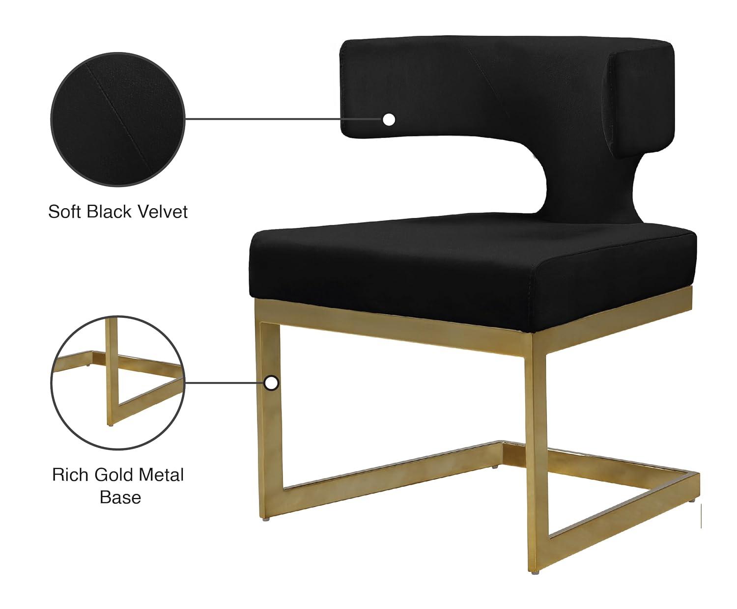 Meridian Furniture Alexandra Black Velvet Dining Chair