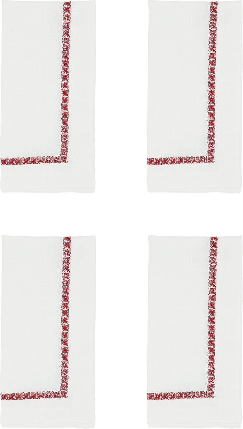 Saro Mayer Collection Polyester Embroidered Square Napkin (Set of 4)