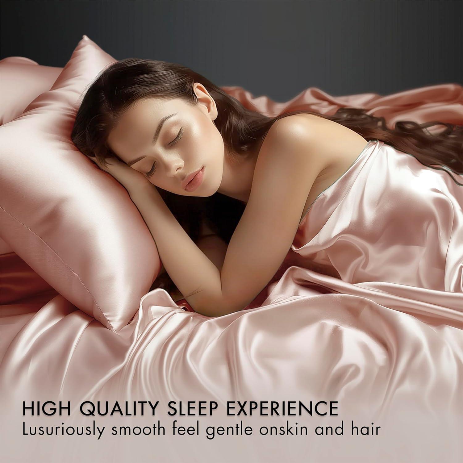 California King Satin Luxury 6pc Sheet Set Blush