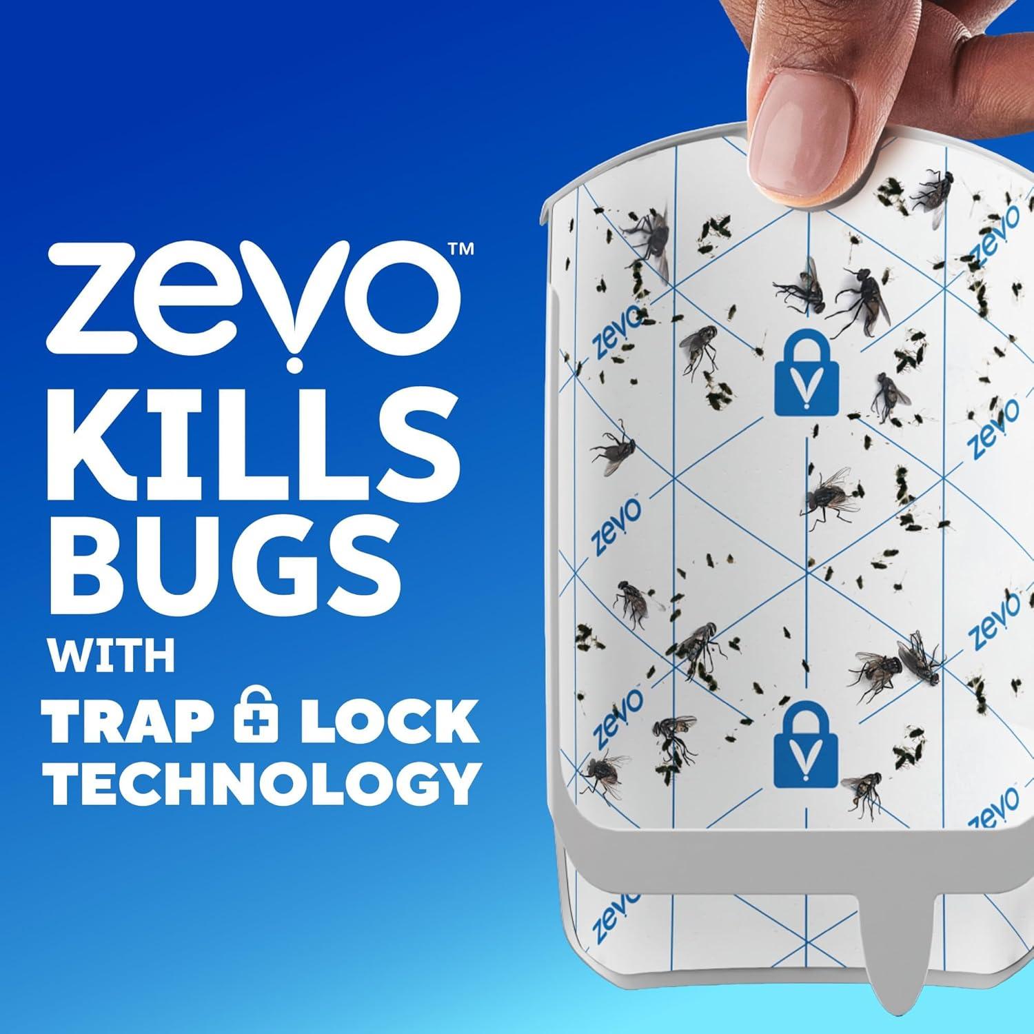 Zevo Flying Insect Trap, Fly Trap Captures Houseflies, Fruit Flies, and Gnats 1 Plug-in Base + 1 Cartridge