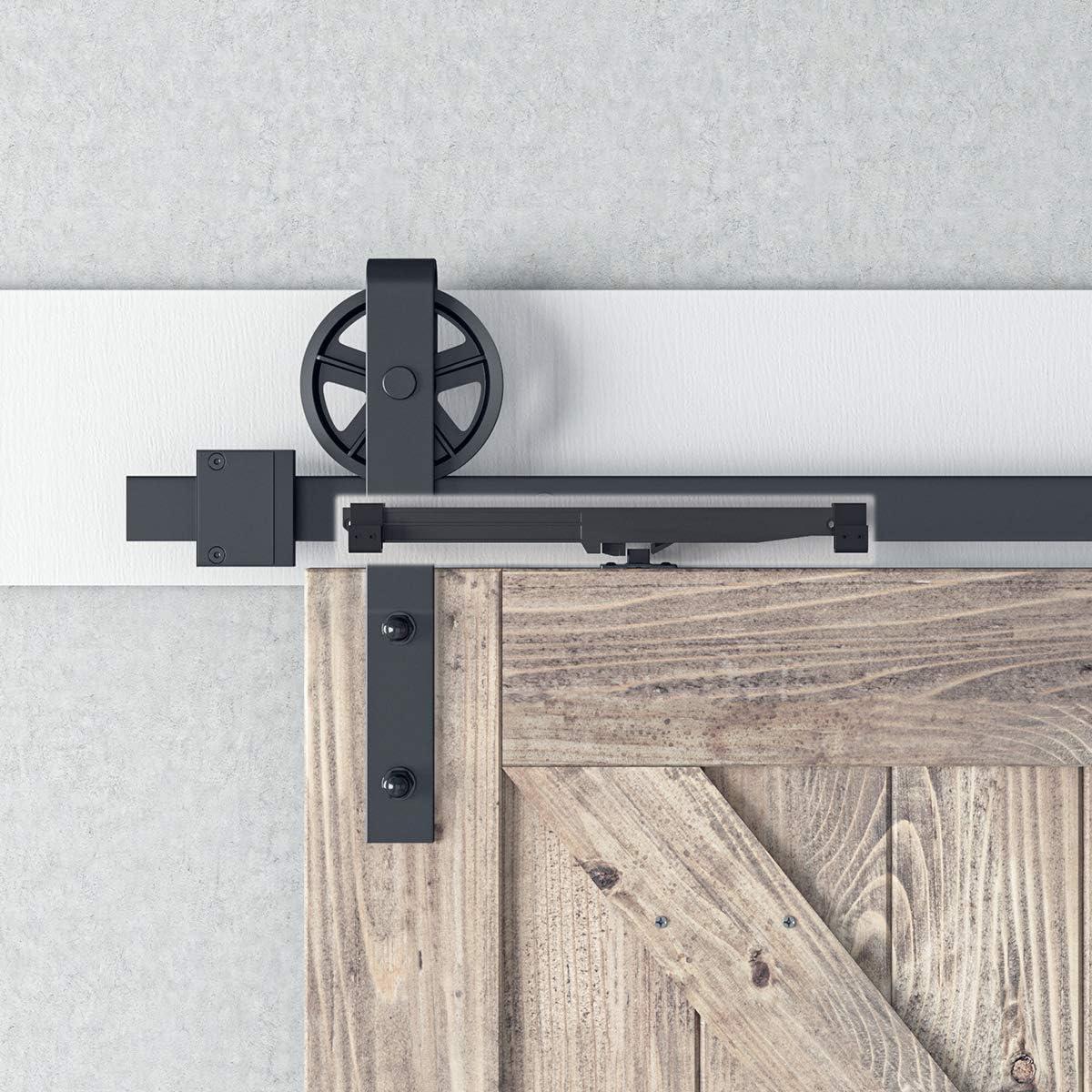 2PCS Soft Close barn Door Hardware kit Barn Door Soft Close Mechanism Spring Buffer Damper Hole-Free Version Fit for Door Weight 60-176 Pounds Adjustable Door Stoppers 2022NEWEST (Use for 20-40)