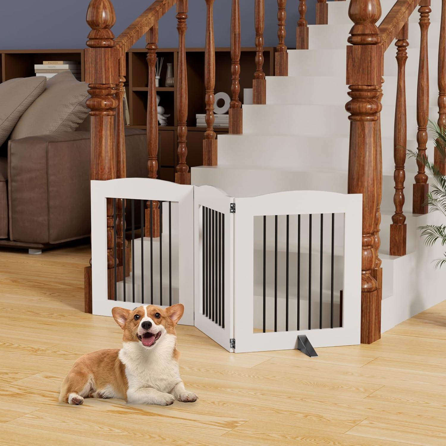 Archie & Oscar™ Freestanding Dog Gates, Foldable Dog Fence Indoor For Stairs, Doorways
