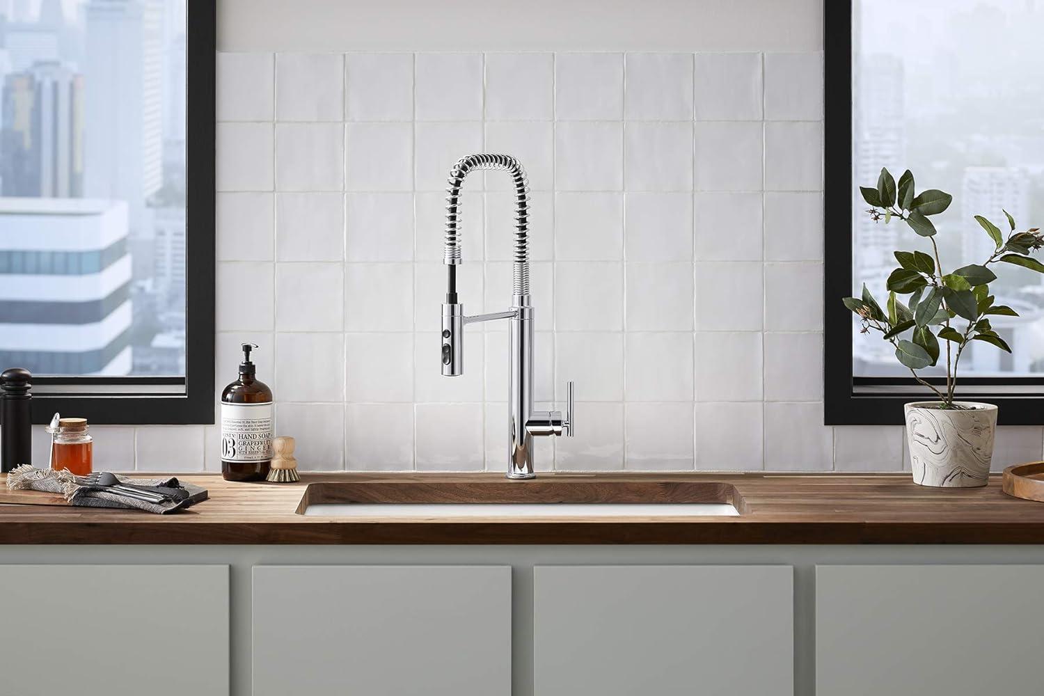 Kohler Purist® Single Handle Semi-Professional Pre-Rinse Kitchen Faucet with Pull Down Sprayer