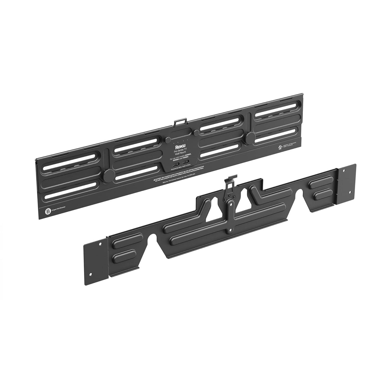 Roku Wall Mount Kit for 65-Inch Pro Series TV - Ultra-Slim with Minimalist, Flat Design - Hinged TV Mount and Kickstand for Easy Access to Cables