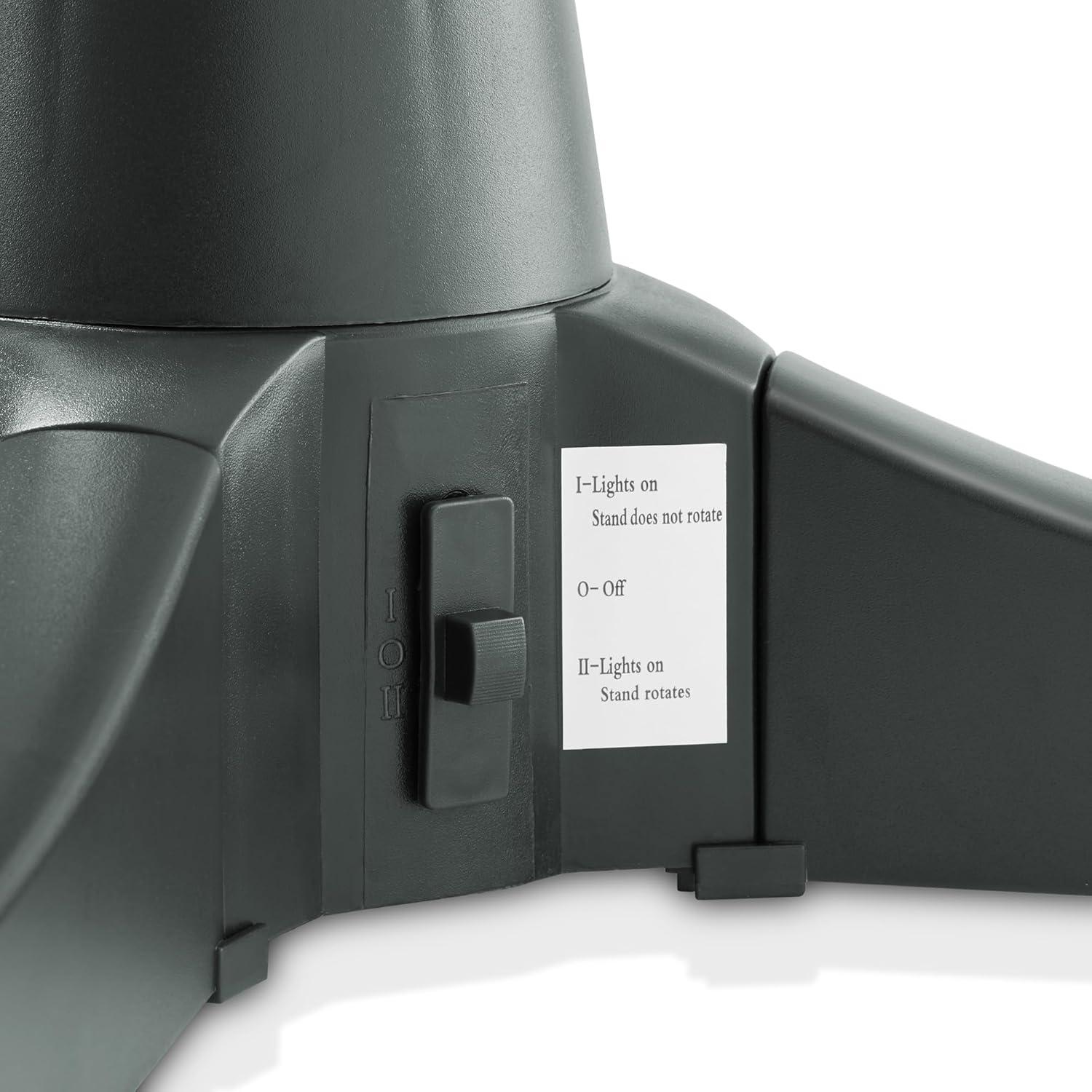 Casafield Rotating Christmas Tree Stand - 360-Degree Revolving Base for Up to 7.5 FT Artificial Tree, Green