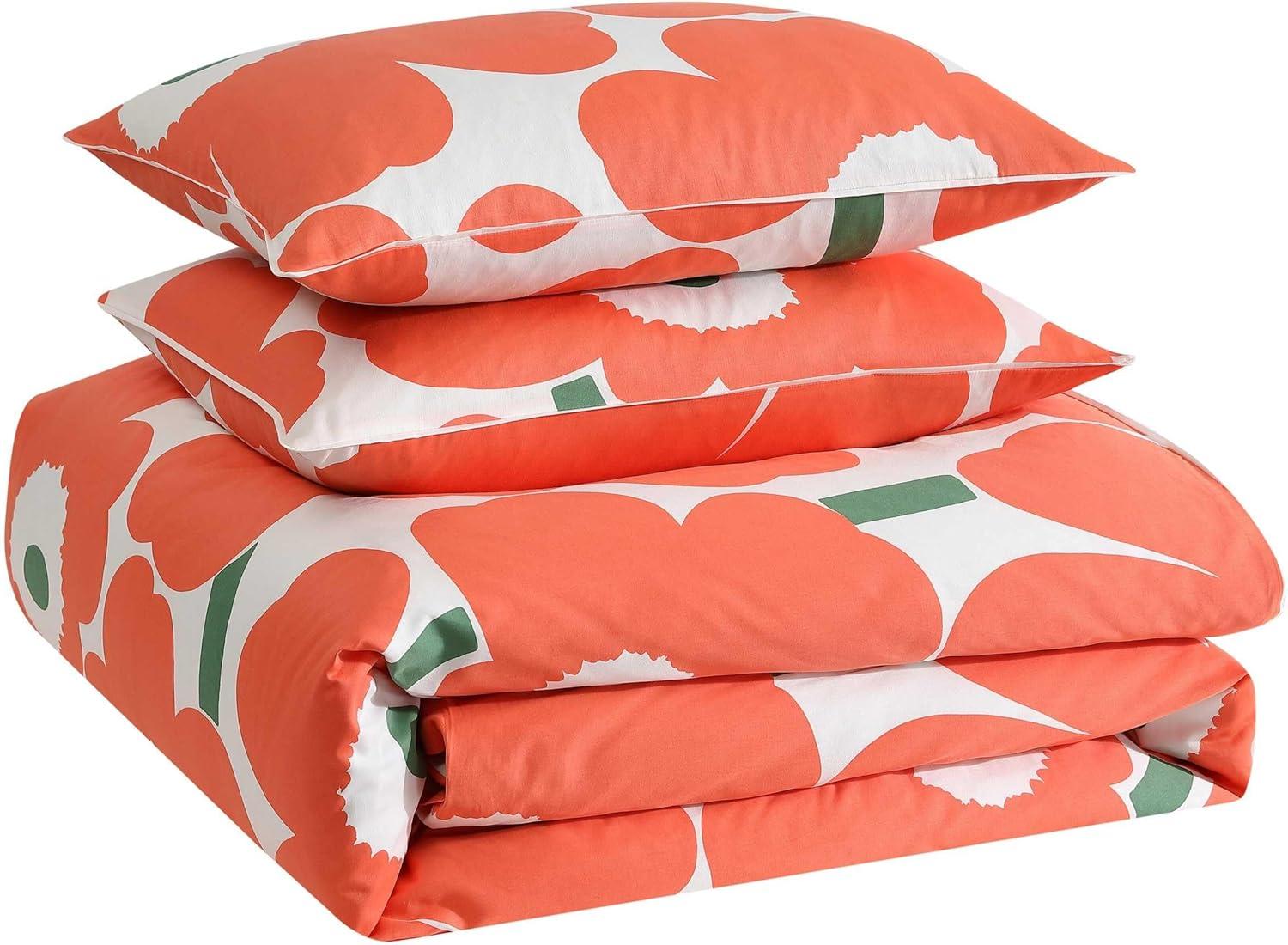 Unikko Green/White Organic Cotton Duvet Cover Set