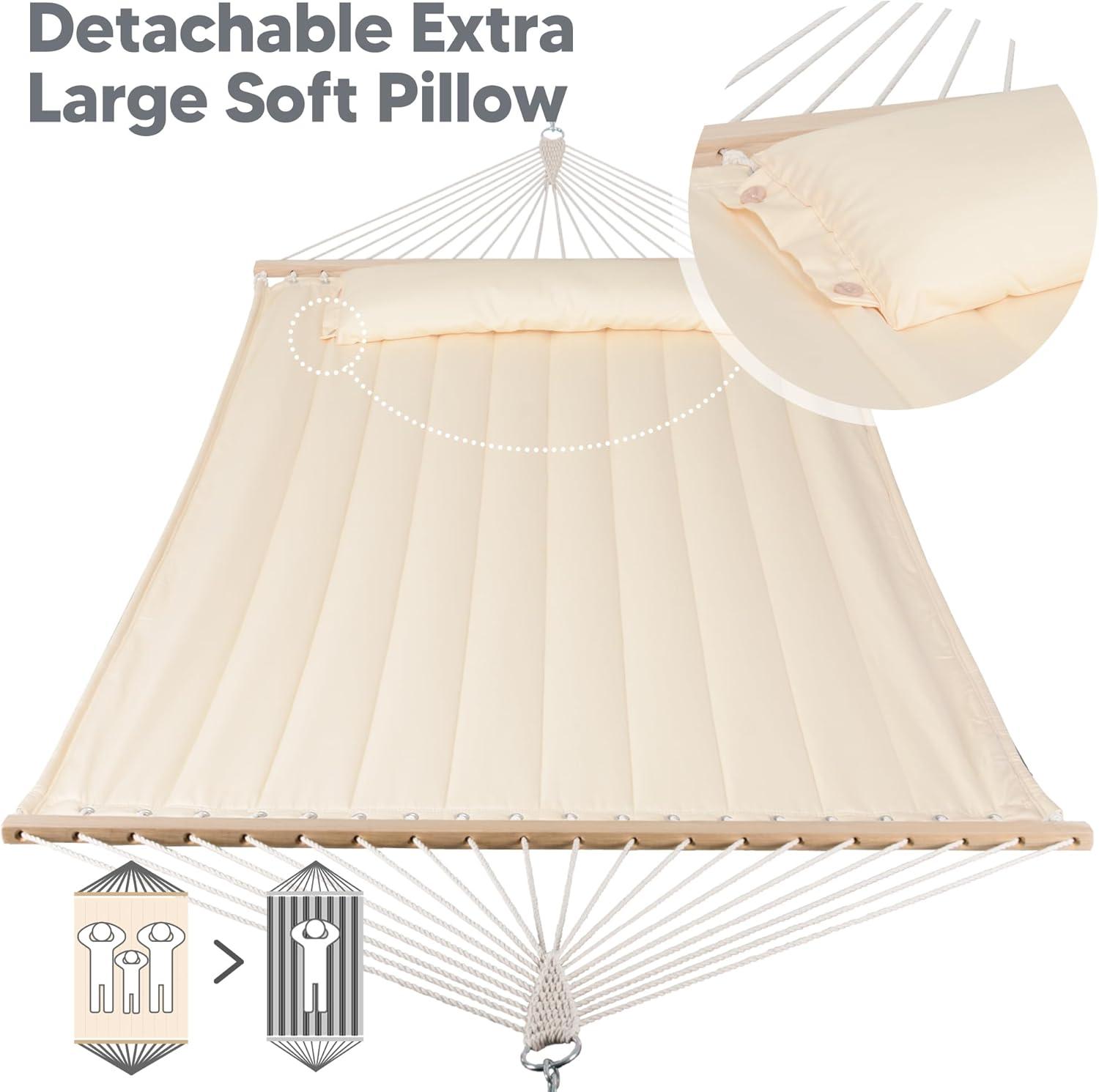 2-Person Quilted Polyester Spreader Bar Hammock