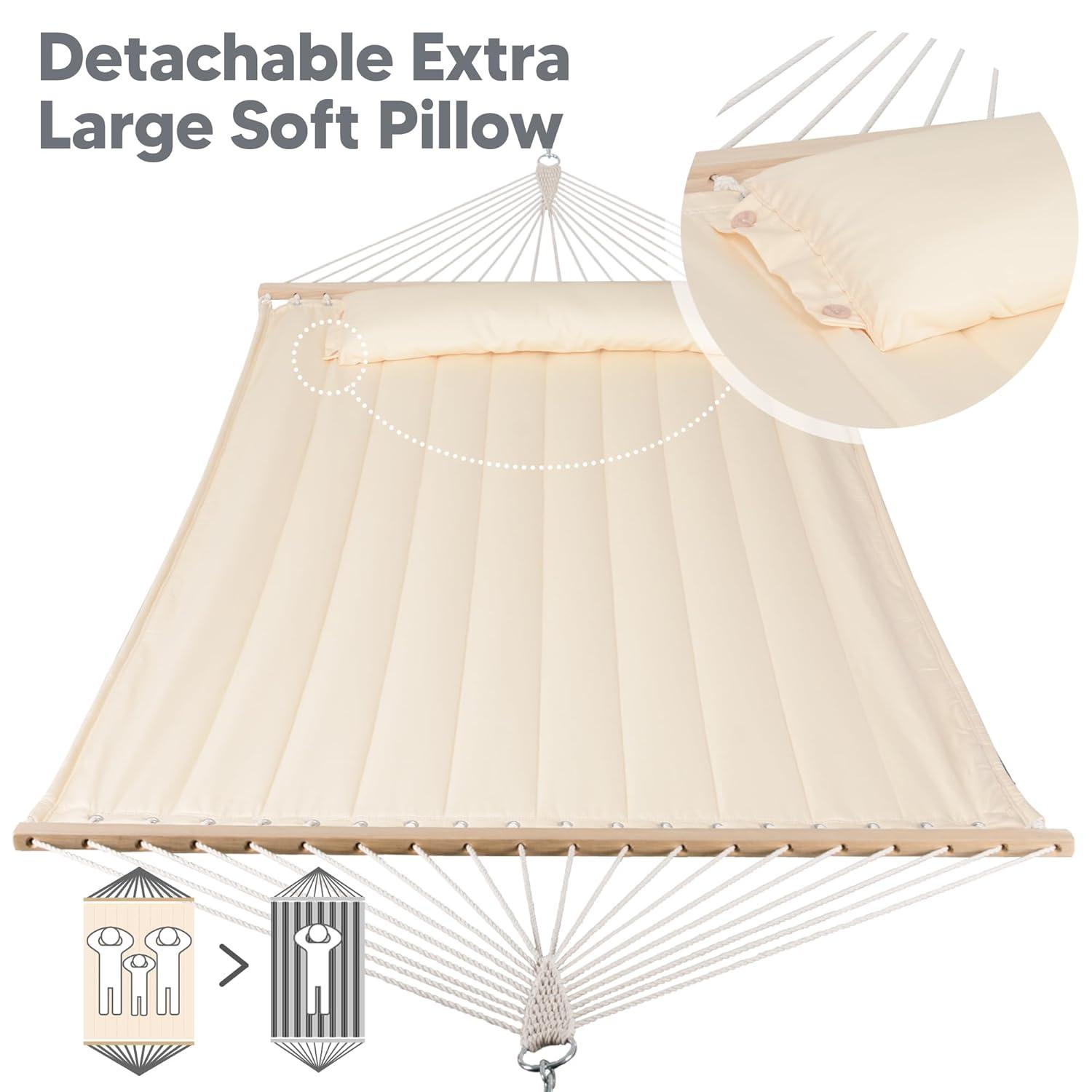 2-Person Quilted Polyester Spreader Bar Hammock