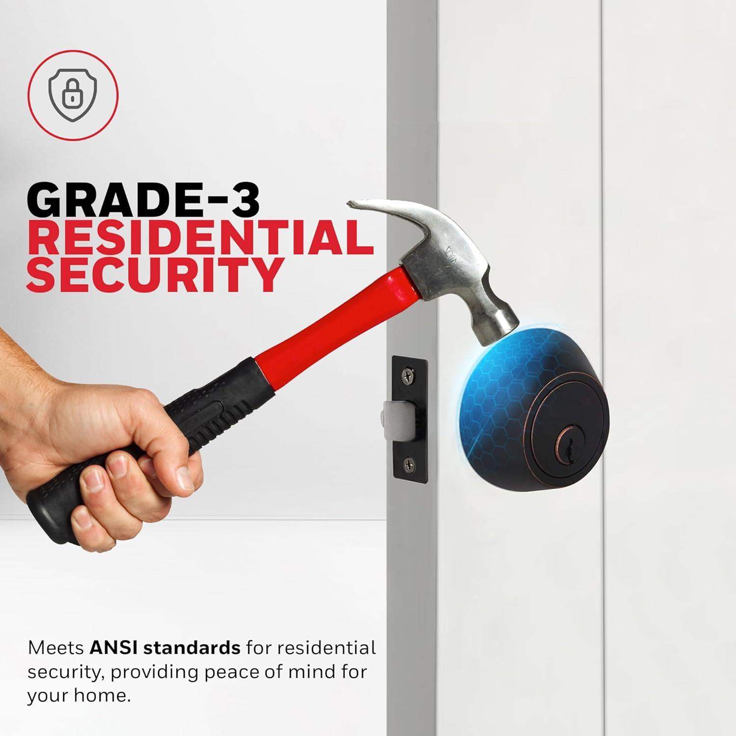 Honeywell Single Cylinder Deadbolt Door Lock, Oil Rubbed Bronze