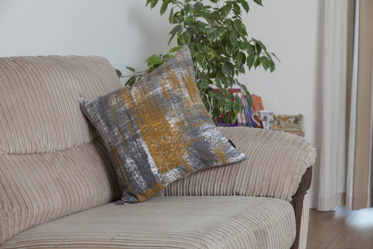 TreeWool (Pack of 2) Brush Art Accent Decorative Square Cotton Throw Pillow Covers (22 x 22 inches, Navy Blue)