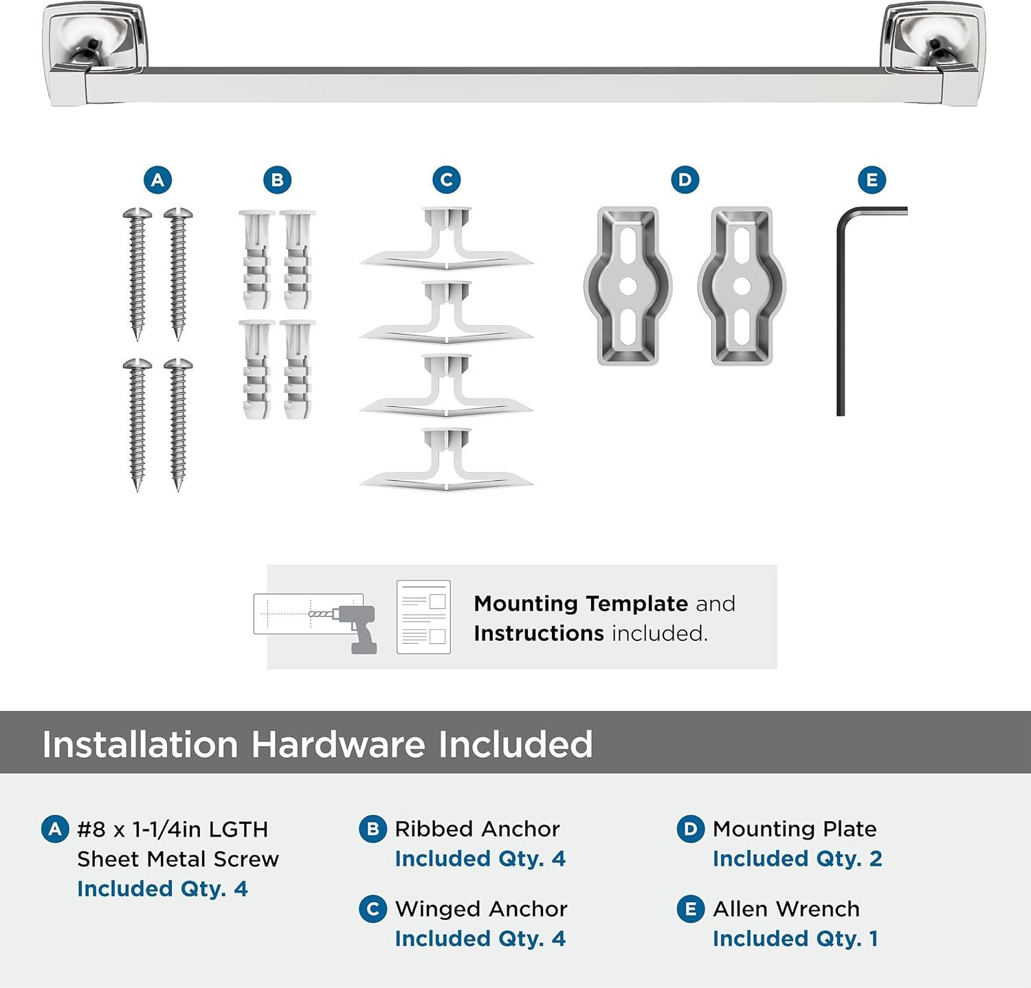 Amerock Stature Chrome 18 inch (457mm) Towel Bar