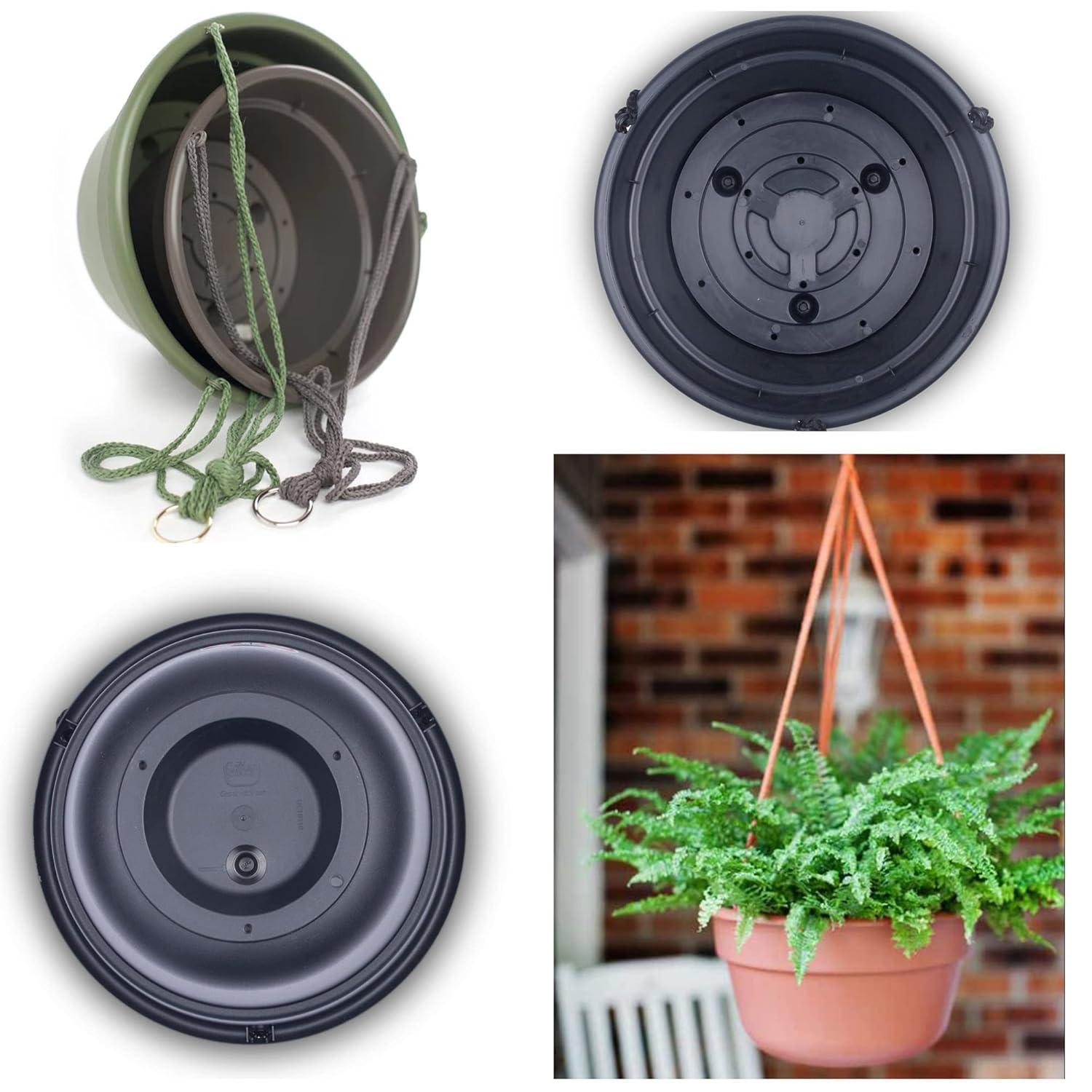 Bloem 6.8 in. H X 12.4 in. D Resin Dura Cotta Hanging Basket Terracotta Clay