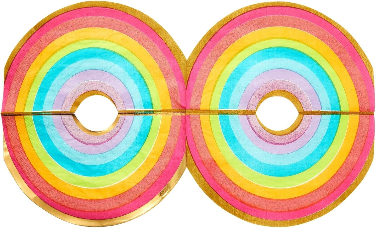 72 Piece Rainbow Party Dinnerware Set - Serves 24 Disposable Die-Cut Plates, Cups & Napkins - Colorful Rainbow Party Decorations for Birthdays & Events