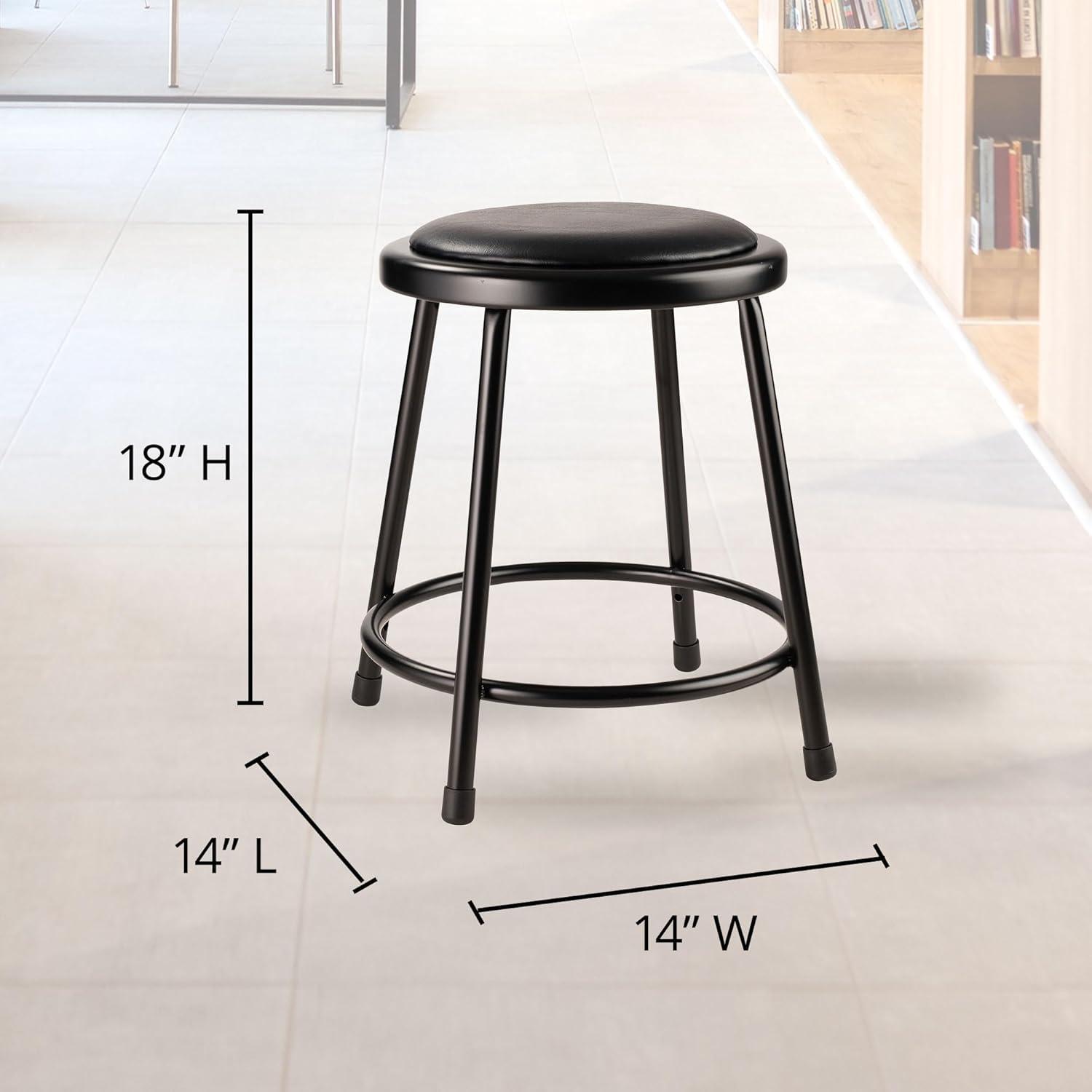 National Public Seating 6400 Series Heavy Duty Vinyl Padded Steel Lab Stool with Footing