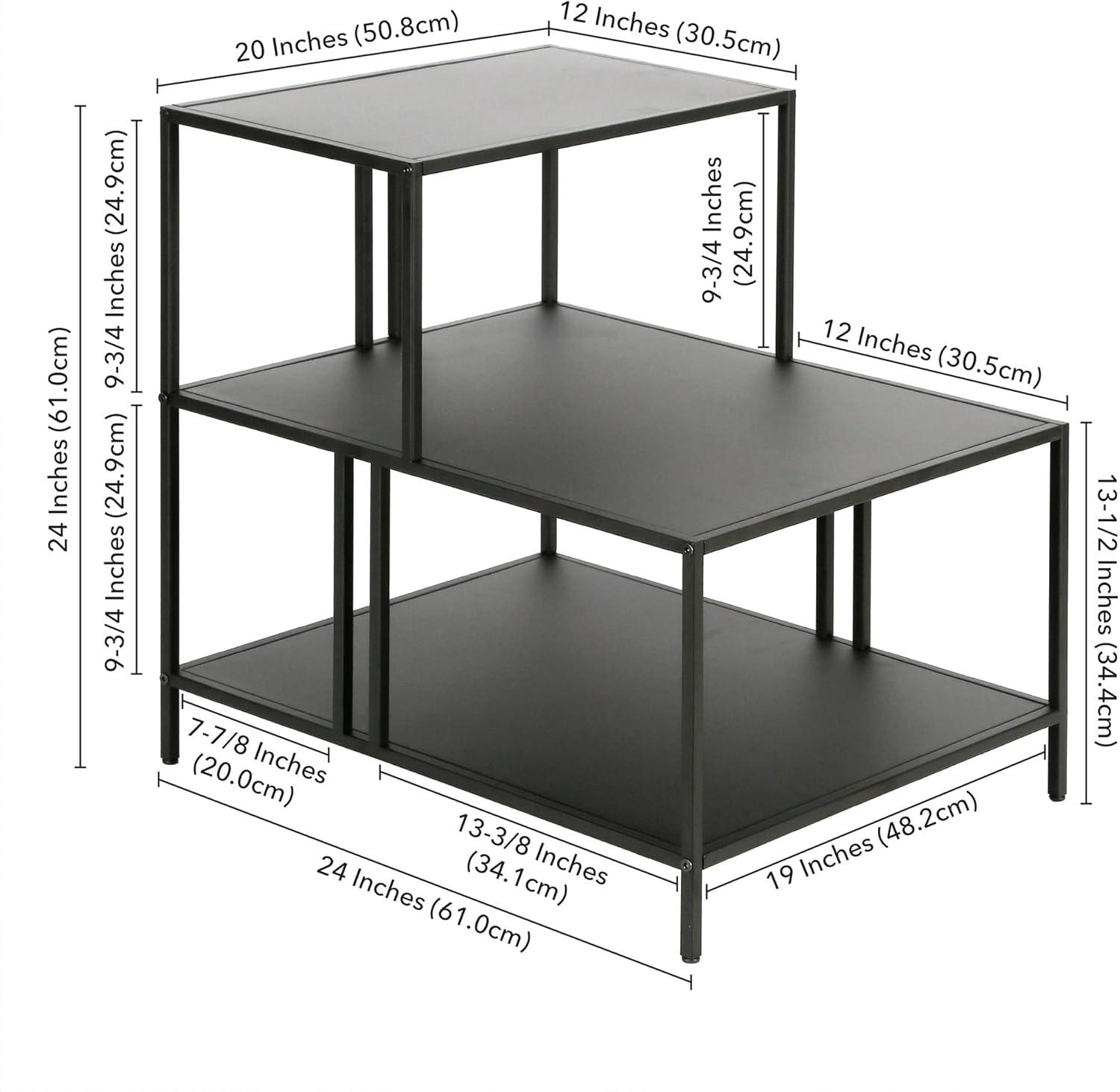 Evelyn&Zoe Cortland 20" Wide Rectangular Side Table, Blackened Bronze