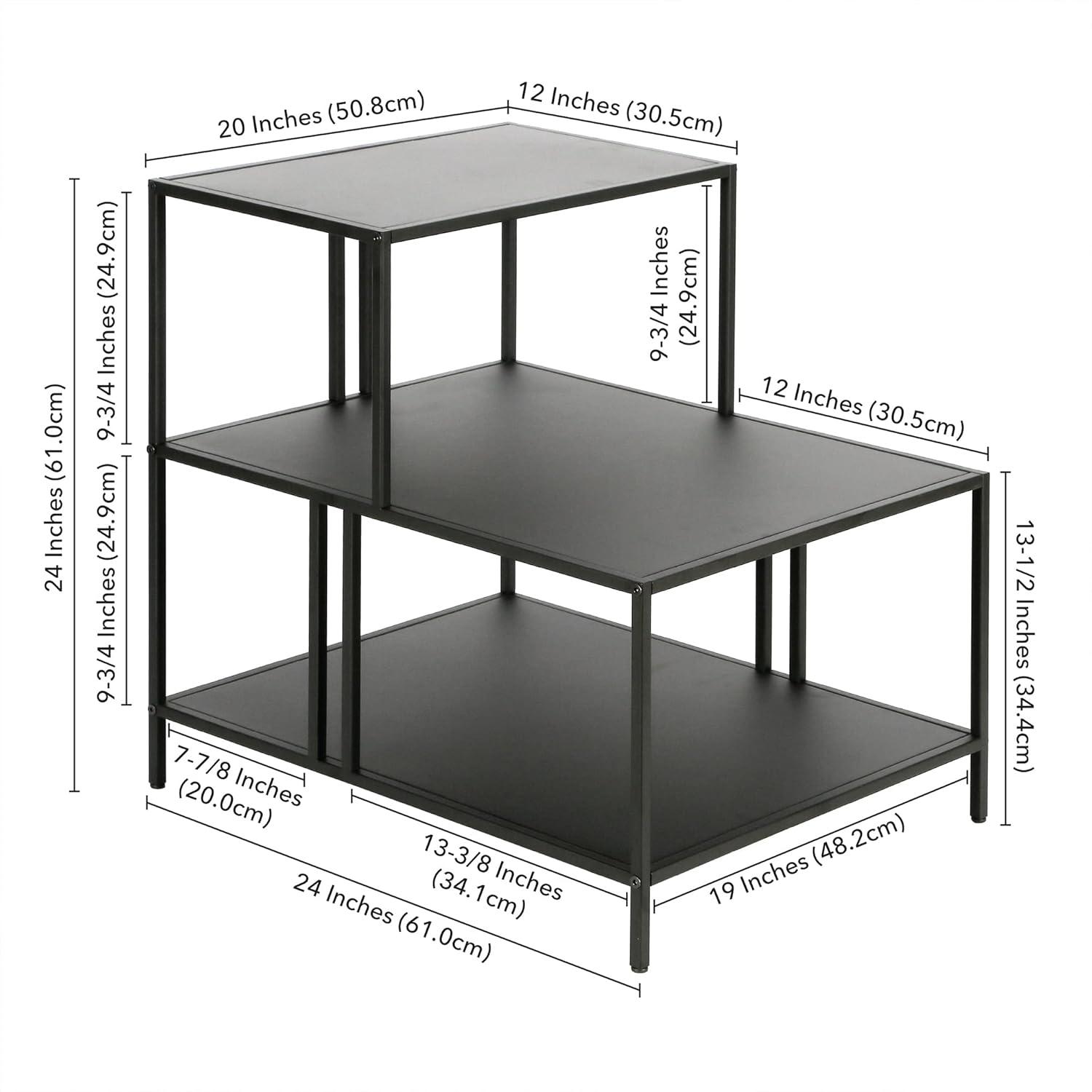 Evelyn&Zoe Cortland 20" Wide Rectangular Side Table, Blackened Bronze