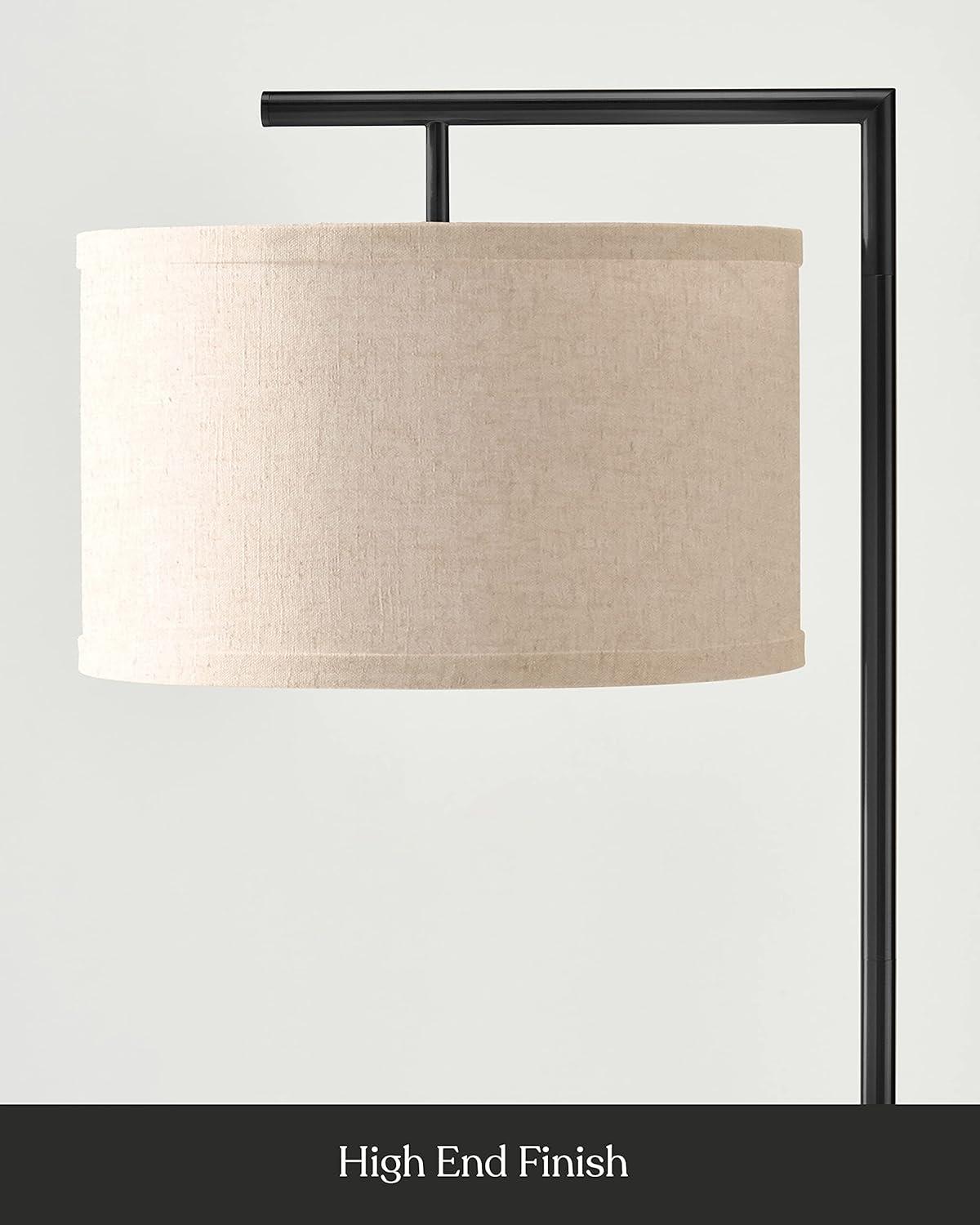 Montage Modern 60 in. Mid-Century Modern LED Floor Lamp with Fabric Drum Shade