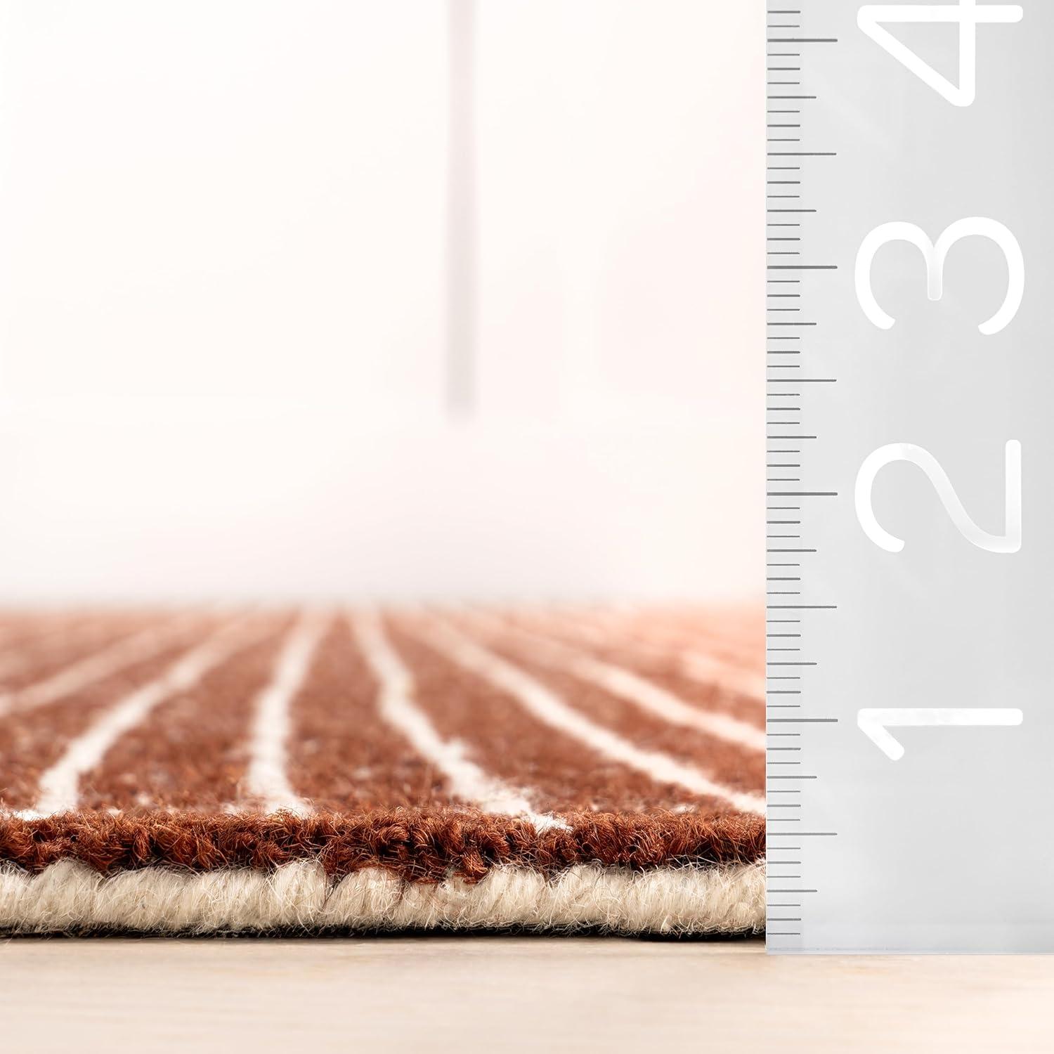 Nuloom Melrose Checked Wool Area Rug, 9' x 12', Chestnut