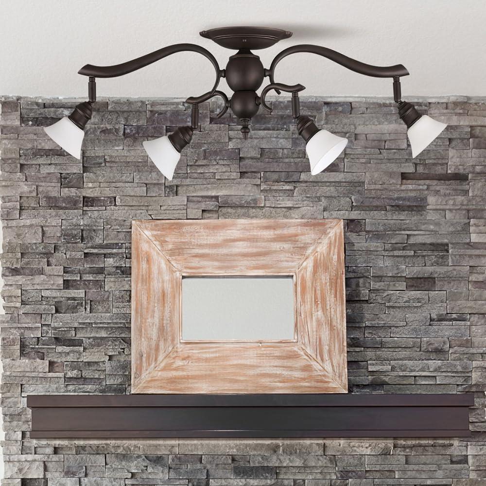 Addison 23.5'' Oil Rubbed Bronze Track Lighting with White Opal Glass