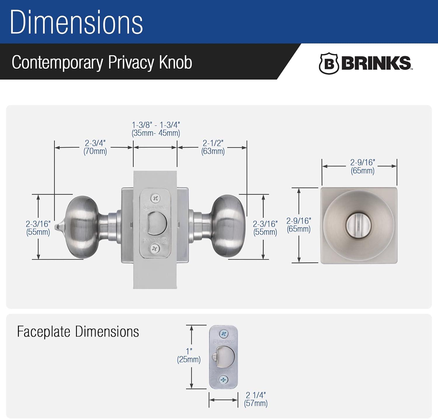 Brinks Mendocino Series Privacy Contemporary Ball Knob