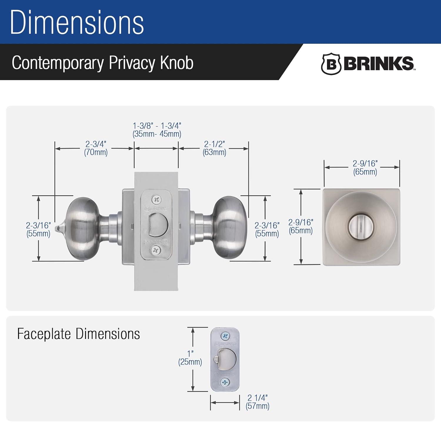 Brinks Mendocino Series Privacy Contemporary Ball Knob