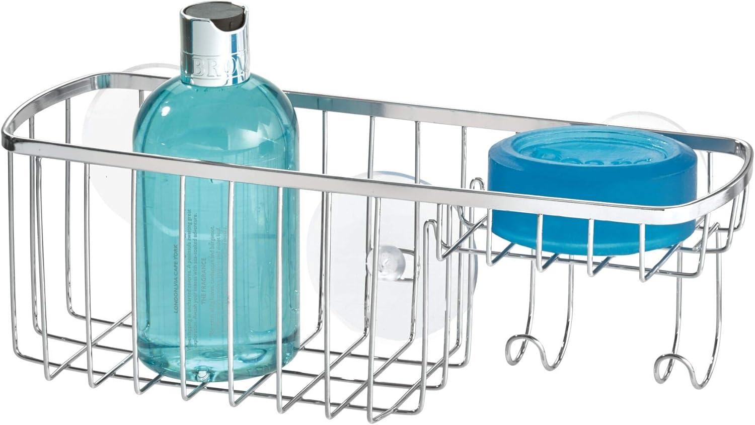 InterDesign iDesign Gia Polished Stainless Steel Bathroom Suction Combo Organizer Basket - 11" x 4.25" x 4" & Reviews | Wayfair