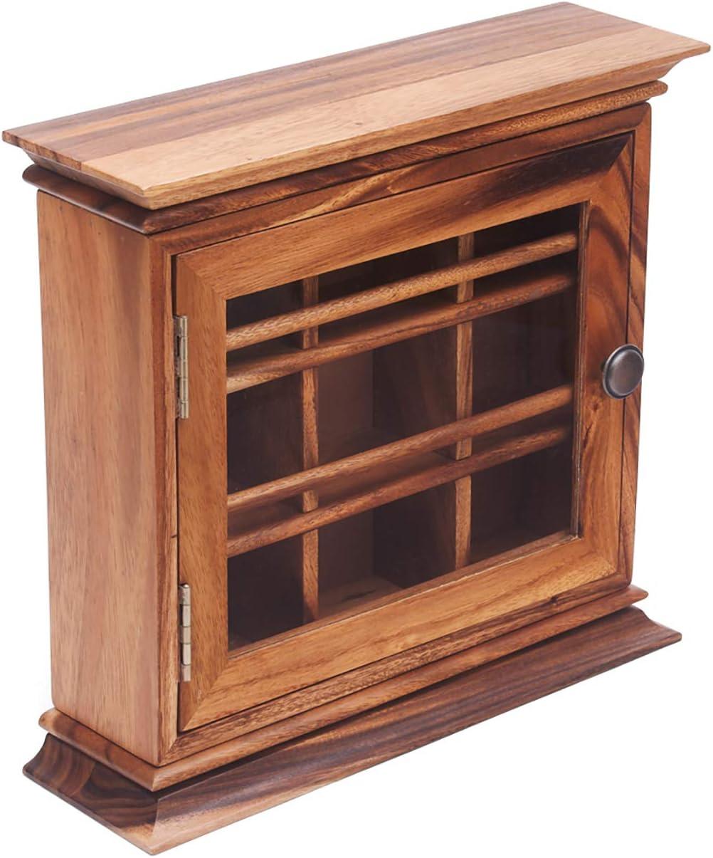 Ironwood Gourmet Acacia Wood Hanging Tea Chest with Glass Door