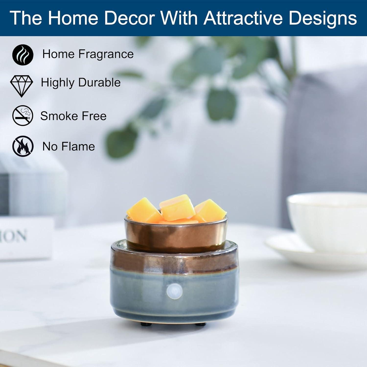 kobodon Ceramic Candle Wax Warmer,Home Fragrance Diffuser, Wax Melter Fragrances Candles Oils, Fragrance Warmer Candles or Wax Melts as Gifts for Mom Grandma Women