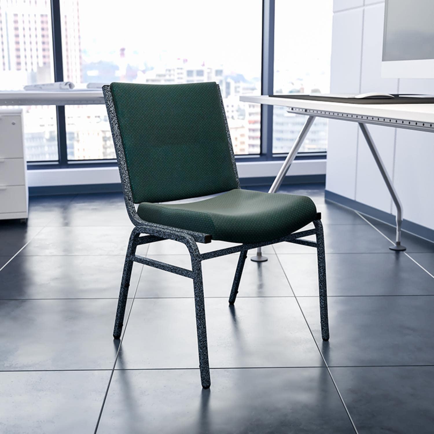 Flash Furniture HERCULES Series Heavy Duty Green Patterned Fabric Stack Chair