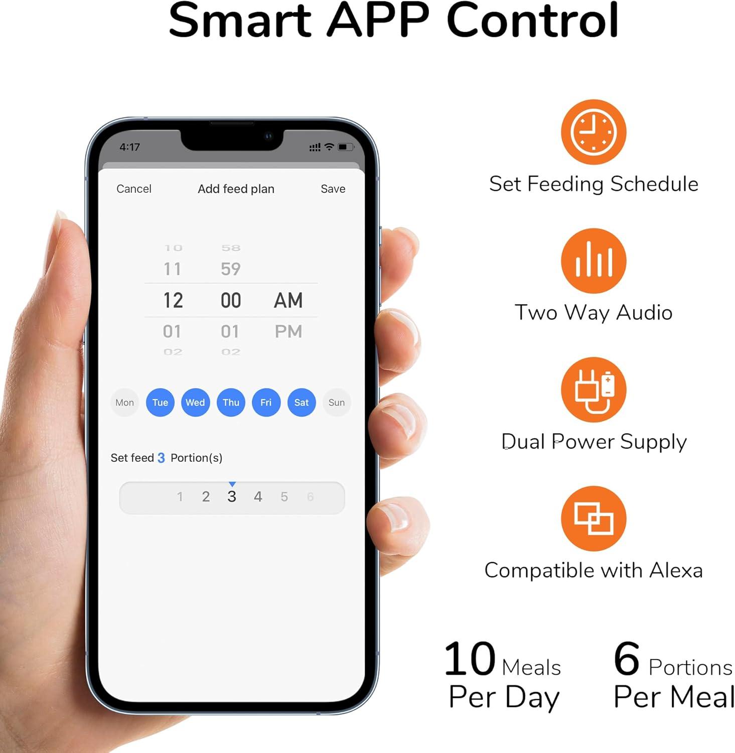 Automatic Cat Feeder, 2 In 1 Automatic Pet Feeders With Camera And Audio, Support DIY Meals And Timed Control Wifi Cat Food Dispenser, Suit For Cat And Dog