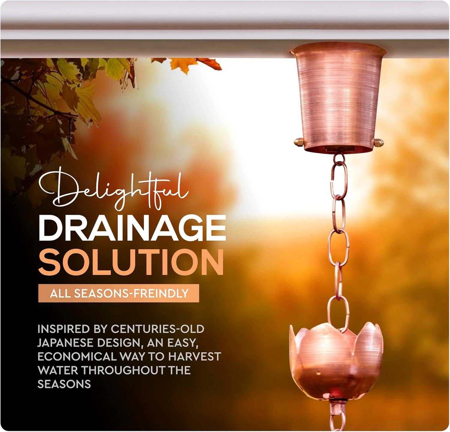 Marrgon 2 Inch Copper Gutter Adapter - Rain Chain Hanger & Diverter