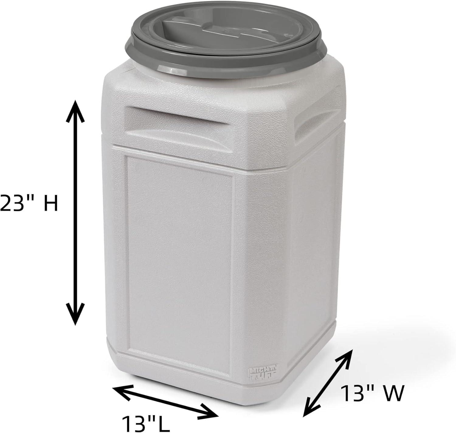 Mighty Tuff 13 Gal, up to 54 Lbs. Pet Food Storage Container with Airtight Twist Lid and Built-In Handles