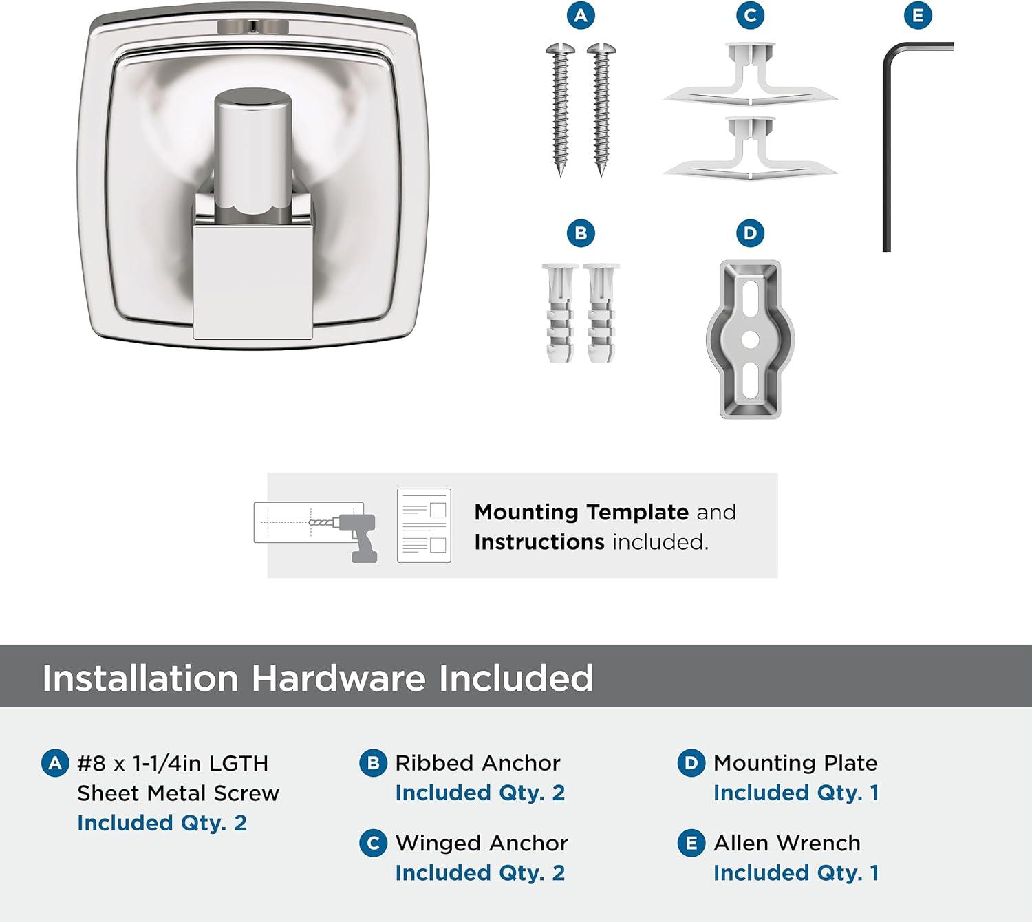 Amerock Stature Polished Nickel Single Prong Robe Hook BH36090PN