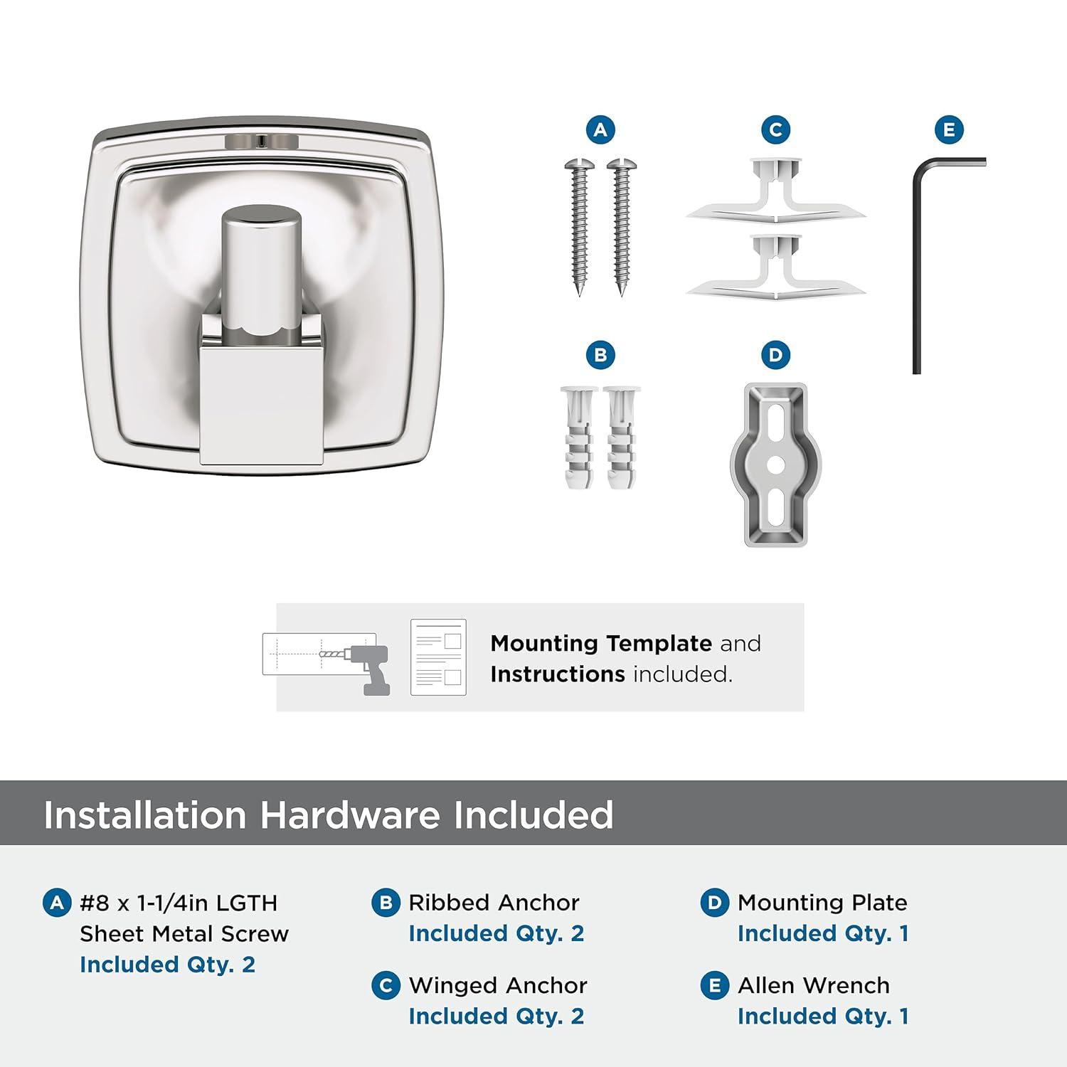 Amerock Stature Polished Nickel Single Prong Robe Hook BH36090PN