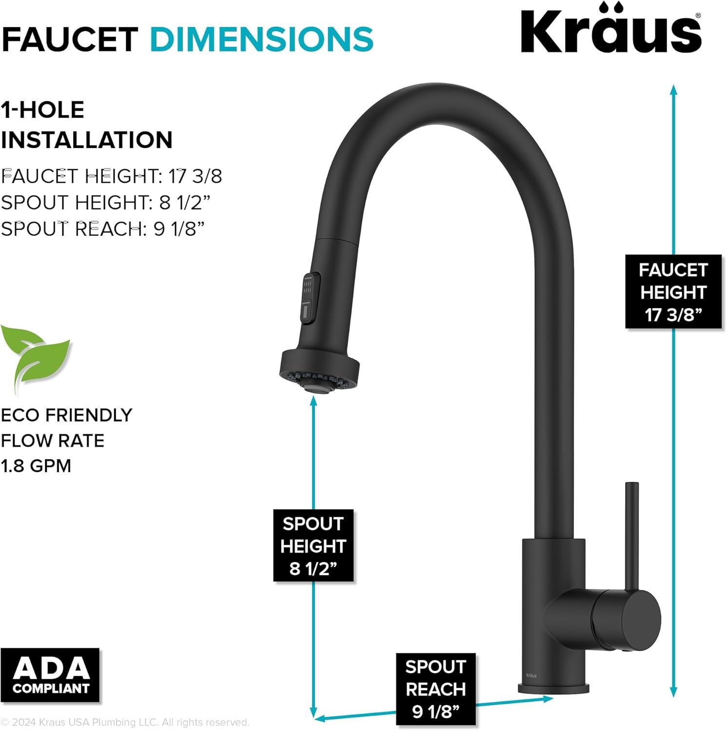 Kraus KSF-1616MB KRAUS Bolden Motion Sensor Single Handle Pull Down Touchless Kitchen Faucet
