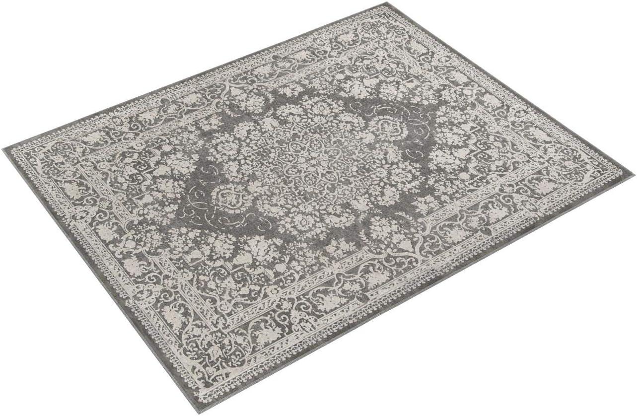 Reflection RFT664 Power Loomed Indoor Area Rug - 8'x10' - Dark Grey/Cream - Safavieh