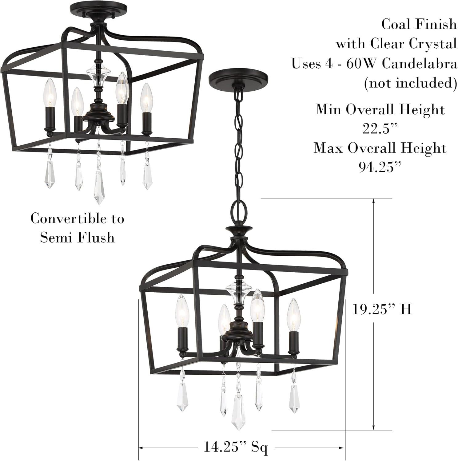 4 - Light Dimmable Lantern Geometric Chandelier