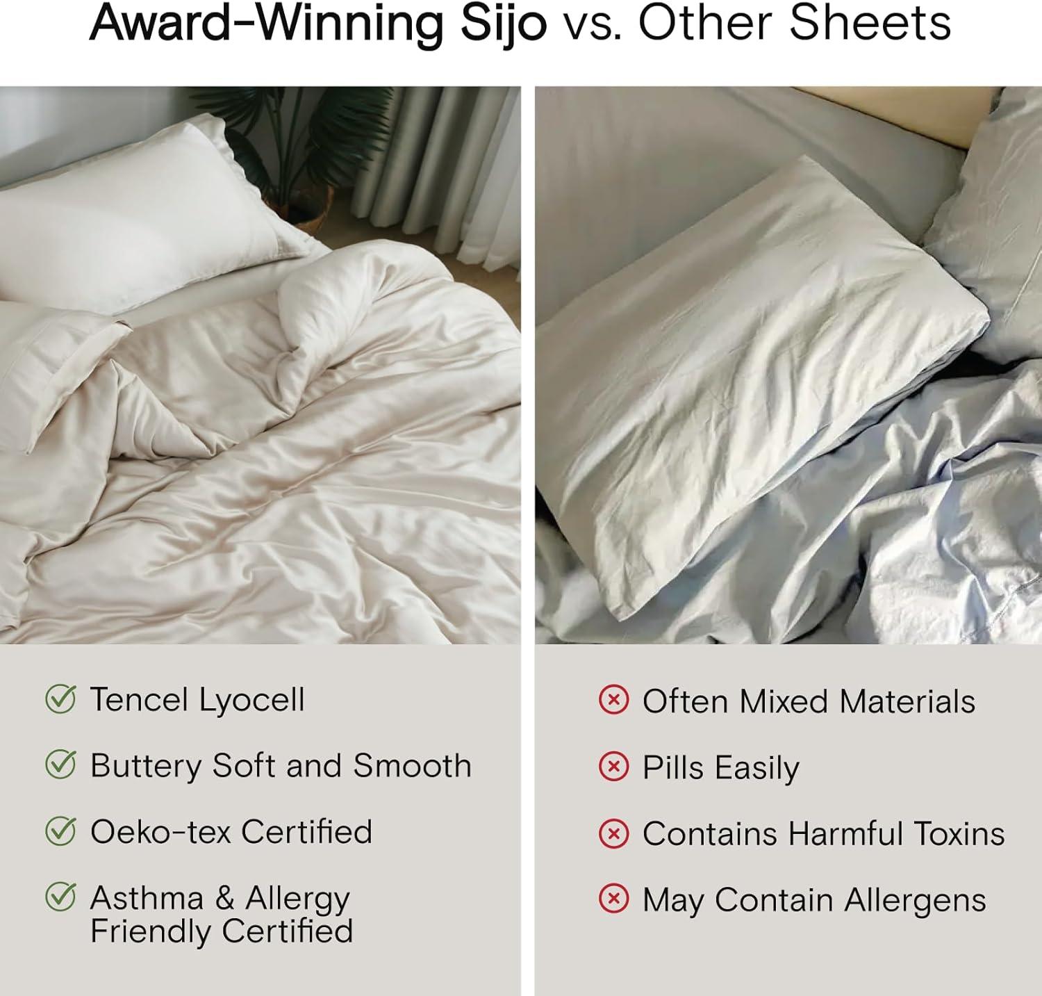 SIJO AiryWeight Tencel Duvet Cover, 100% Lyocell Derived from Eucalyptus, Buttery Soft, Best Cooling Sheets by Architectural Digest (Sapphire, Full/Queen 90"x90")