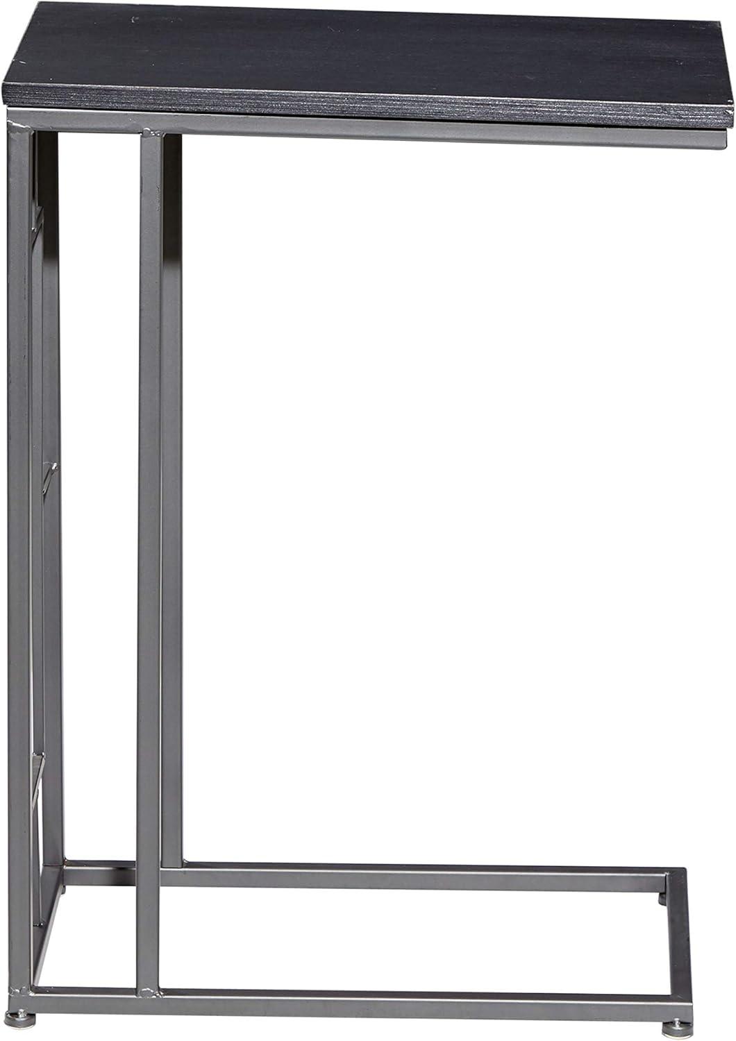 Contemporary Iron and Wood Accent Table Dark Gray - Olivia & May