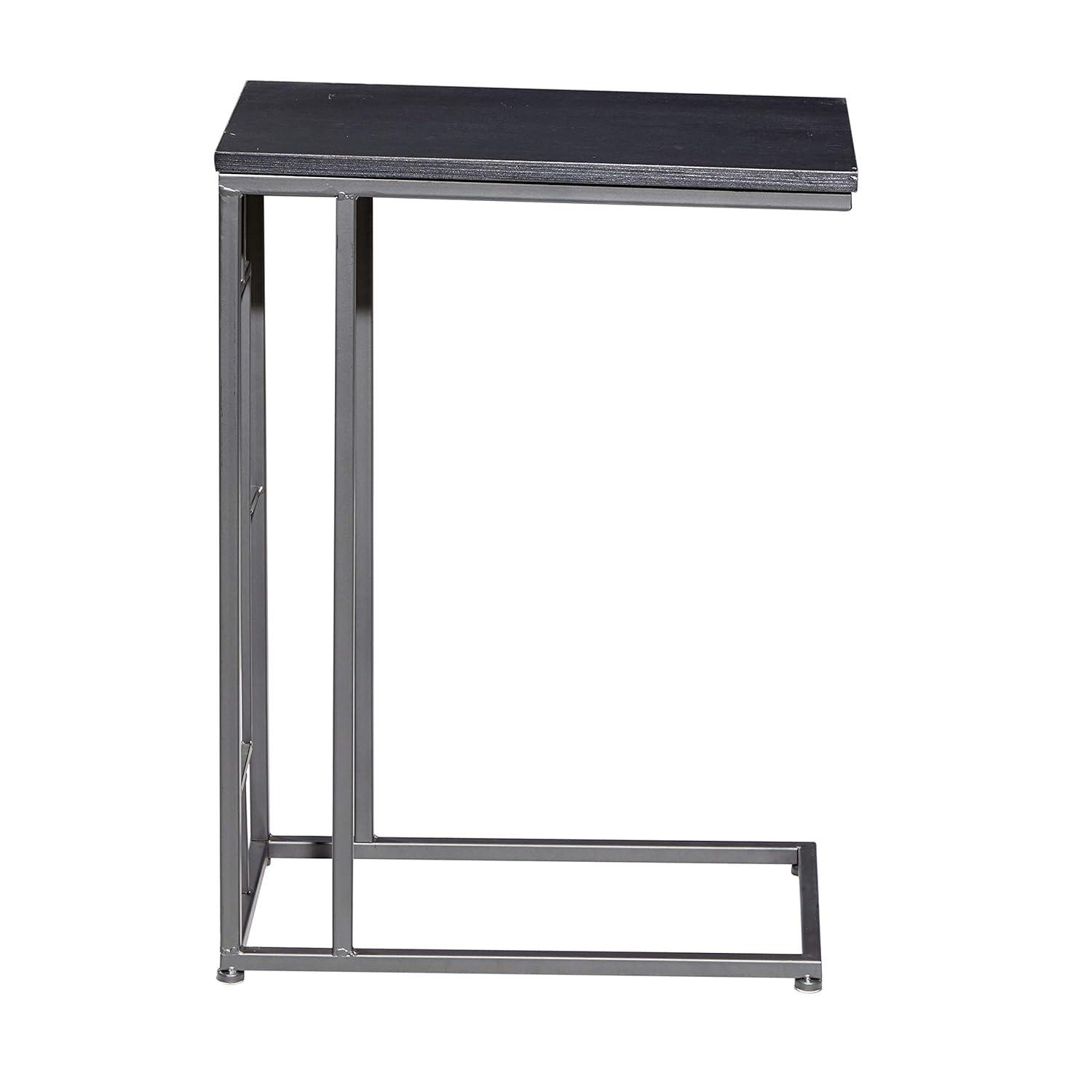 Contemporary Iron and Wood Accent Table Dark Gray - Olivia & May