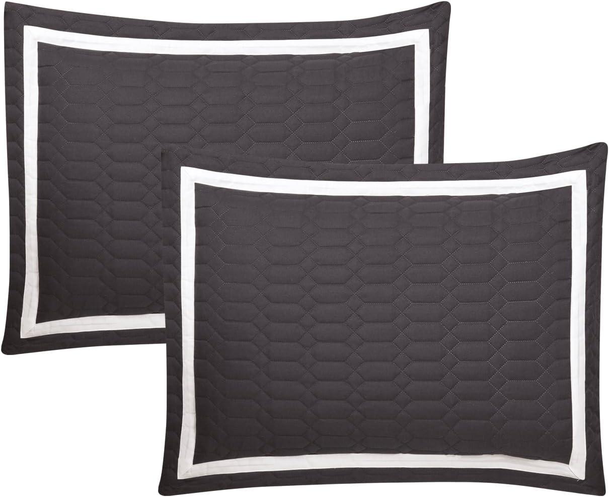 Chic Home 8 Piece Mesa Quilt Cover Set, Queen, Grey