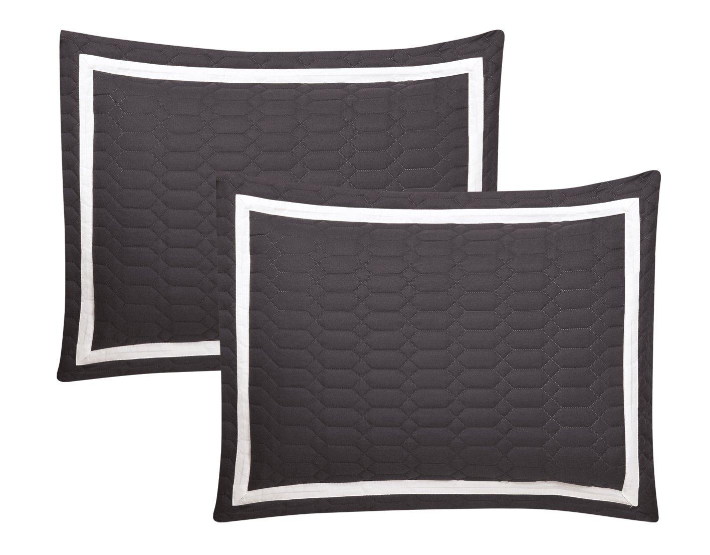 Chic Home 8 Piece Mesa Quilt Cover Set, Queen, Grey
