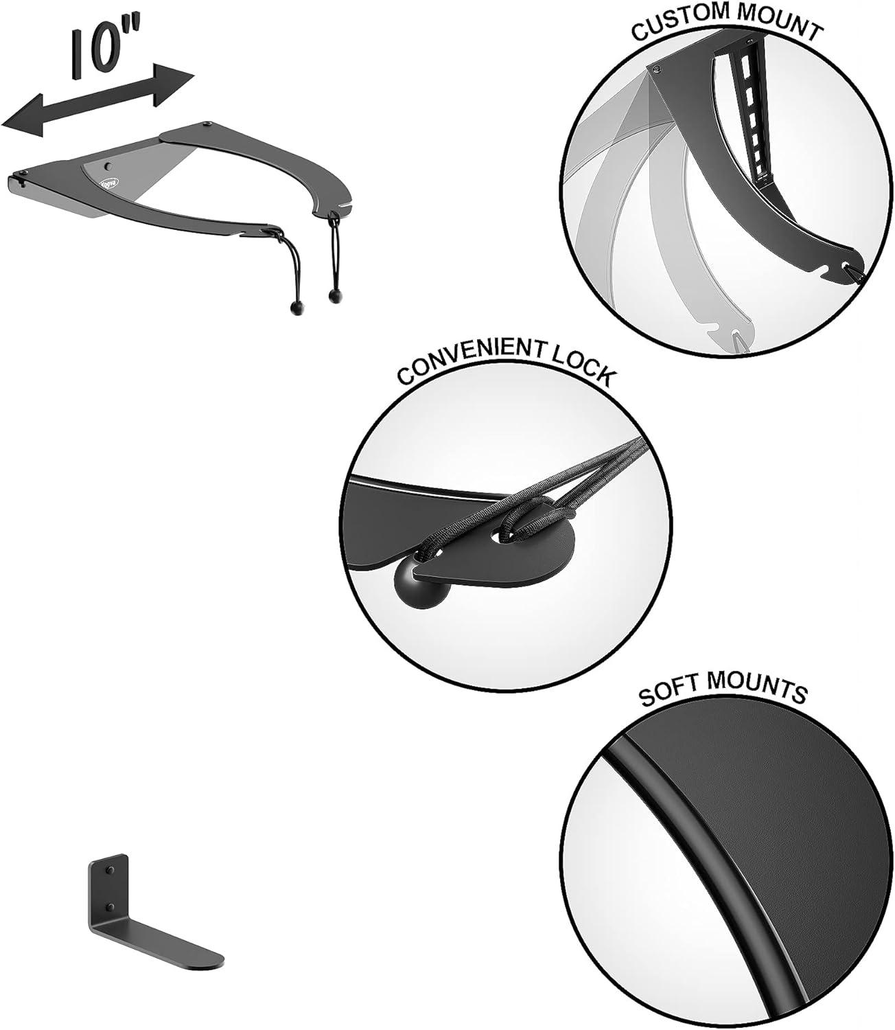 Koova Golf Bag Storage Rack for Two Bags - Wall Mount Garage Organizer for Clubs - Fits Any Size Cart or Stand Bag - Easy to Install - Includes 2 Full Size Golf Bag Racks
